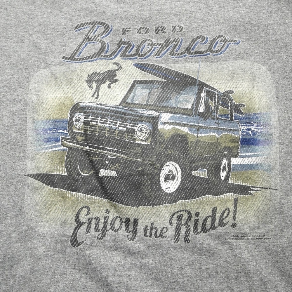 Ford Bronco Surf Truck Graphic Sweatshirt "Enjoy the Ride" Gray Crewneck 2XL
